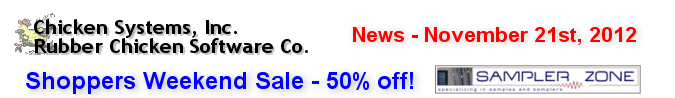 Chicken Systems, Inc. - 50% off Thanksgiving Weekend Sale!