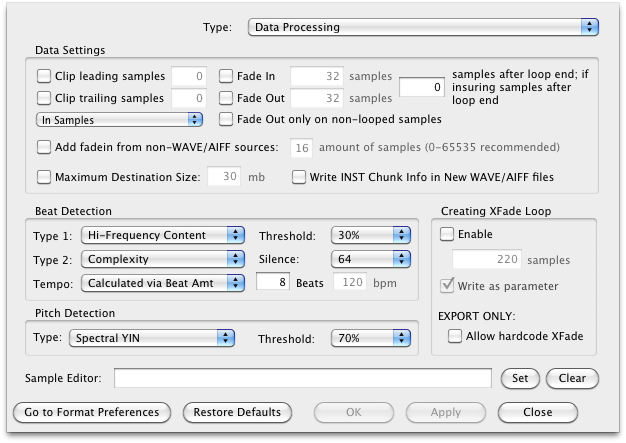 Data Processing Preferences